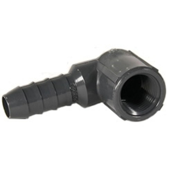PVC Elbow Insert Adapters 1/2 FPT x 3/4 Hose Barb