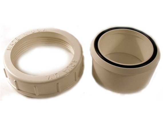 Aqua Ultraviolet Union Half, White, 2", No Thread w/ O-Ring and Union Ring