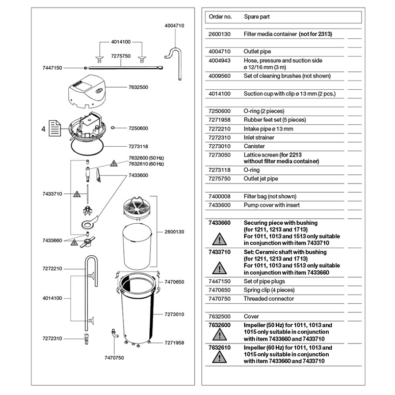 Eheim Parts - Classic Filters - Classic 250 (2213) Parts - Fish