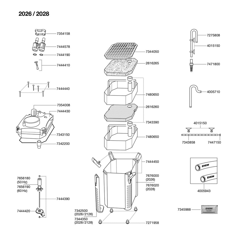 Eheim Parts - Pro 2 Filters - Pro II 2028 Parts - Fish Tanks Direct