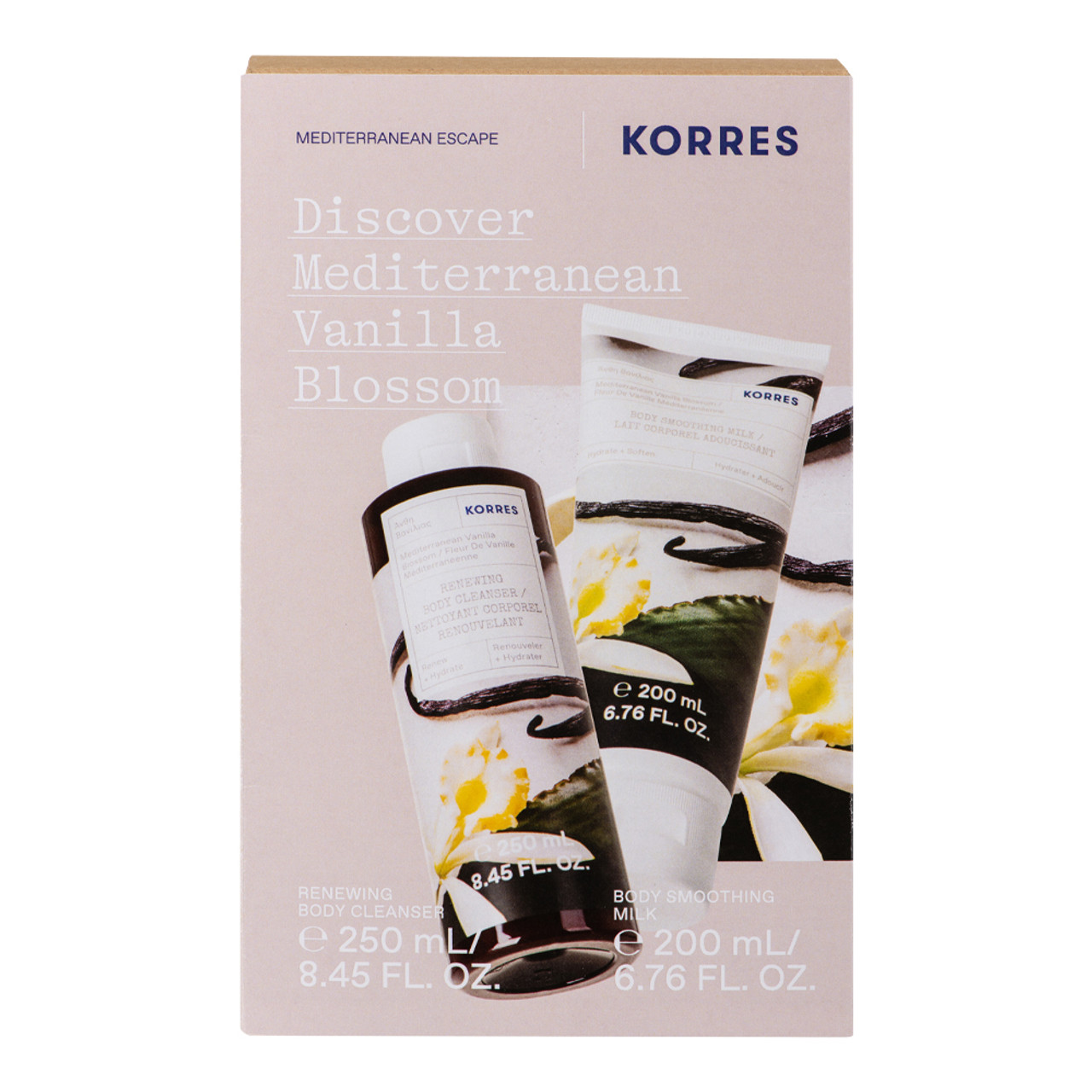 Korres Mediterranean Vanilla Blossom Shower Gel & Body Milk Set | Bath ...