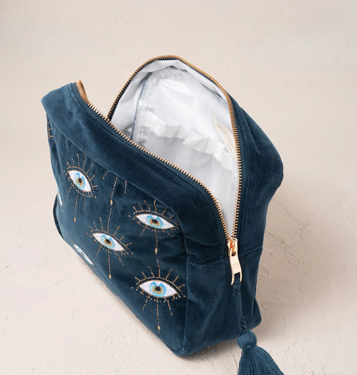 【Elizabeth Scarlett】Flying Parrots Wash Bag ポーチ Elizabeth Scarlett Mystical Eye Ink Blue Velvet Wash Bag