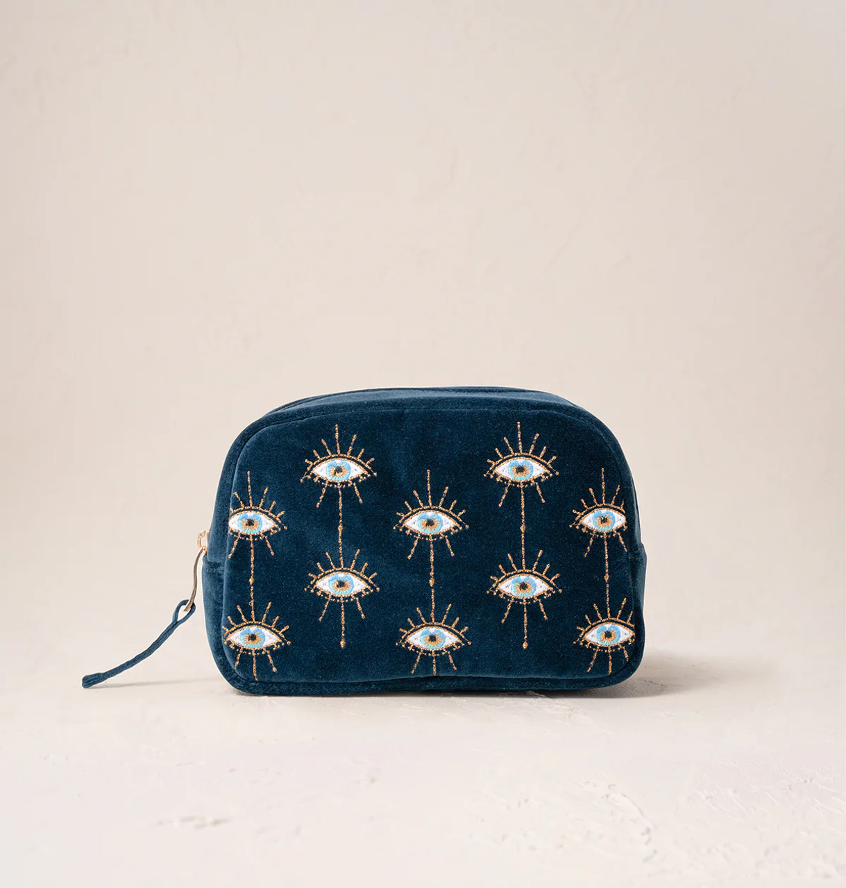 送関込【Elizabeth Scarlett】Velvet Cosmetic Bag 化粧ポーチ Elizabeth Scarlett Wild Flower Rich Blue Cosmetics Bag