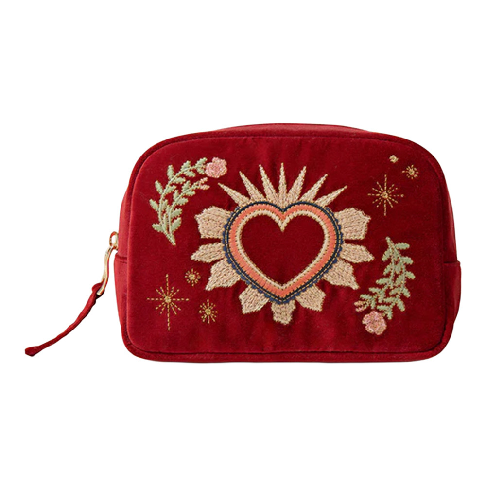 Elizabeth Scarlett Enchanted Heart Rouge Velvet Makeup Bag | Bath