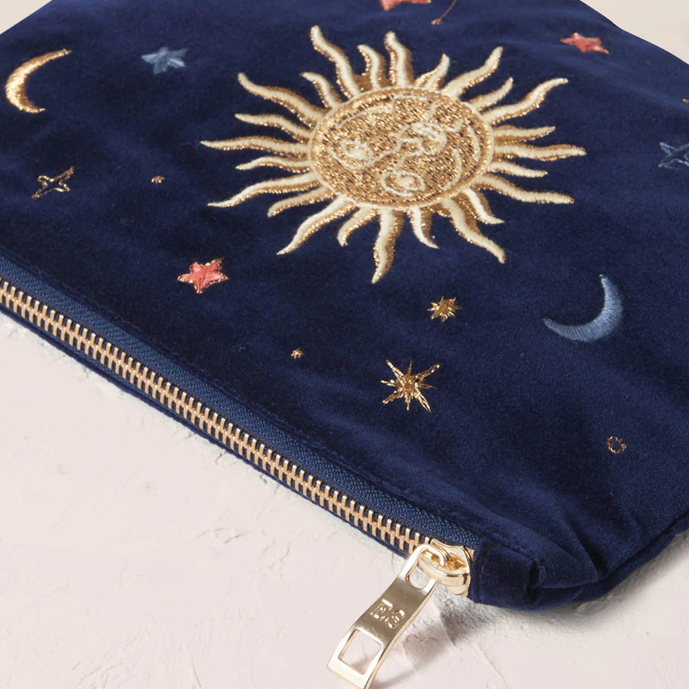 Elizabeth Scarlett Celestial Navy Velvet Mini Pouch | Bath