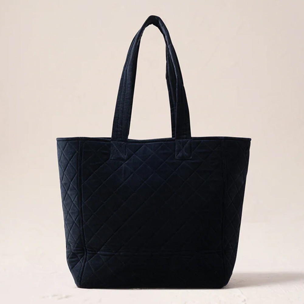 Elizabeth Scarlett Honey Bee Velvet Tote - Charcoal | Bath