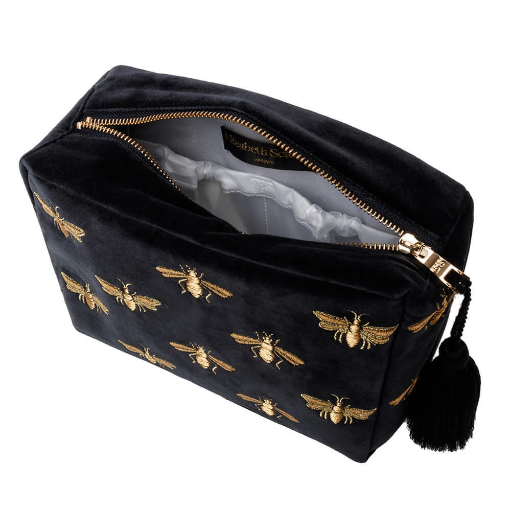 Elizabeth Scarlett Honey Bee Charcoal Wash Bag | Bath & Unwind