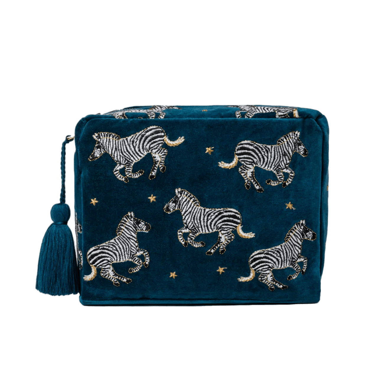 Elizabeth Scarlett 動物刺繍 コスメバッグ 6colors|関送込 Elizabeth Scarlett Zebra Animal Print Teal Cosmetics Bag