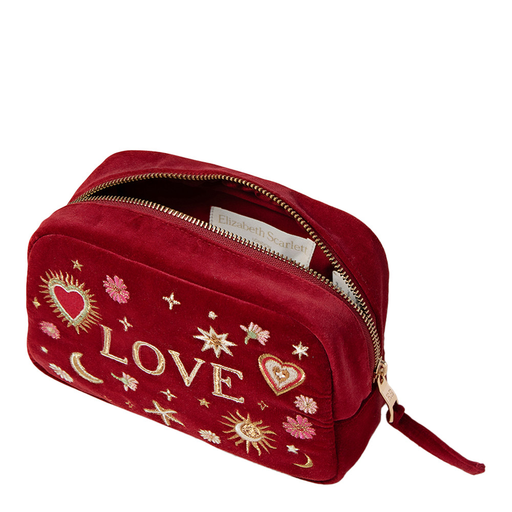 Elizabeth Scarlett Love Charm Velvet Makeup Bag Rouge | Bath