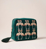 Elizabeth Scarlett Flamingo Wash Bag Emerald Elizabeth Scarlett Flamingo Wash Bag Emerald