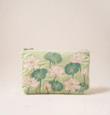 Elizabeth Scarlett Lotus Celadon Velvet Everyday Pouch