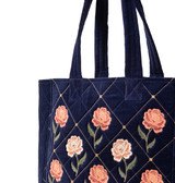 Elizabeth Scarlett Rose Navy Velvet Tote