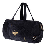 Elizabeth Scarlett Honey Bee Charcoal Velvet Overnight Bag Elizabeth Scarlett Honey Bee Charcoal Velvet Overnight Bag