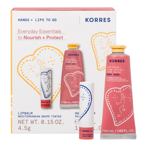Korres Peony Rose Hand Cream & Mediterranean Grape Lip Balm Korres Peony Rose Hand Cream & Mediterranean Grape Lip Balm