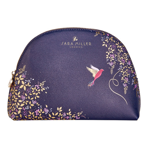 Sara Miller Medium Navy Hummingbird Cosmetic Bag Sara Miller Medium Navy Hummingbird Cosmetic Bag