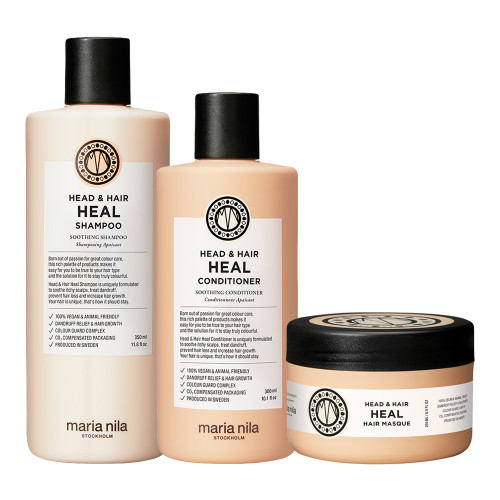 Maria Nila Head & Hair Heal Shampoo, Conditioner & Masque Set