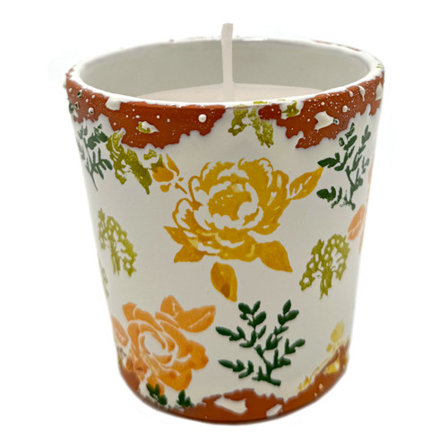 Wax Design Floral Ceramic Candle 10cm