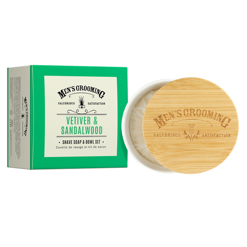 Scottish Fine Soaps Vetiver & Sandalwood Shave Soap & Bowl Set