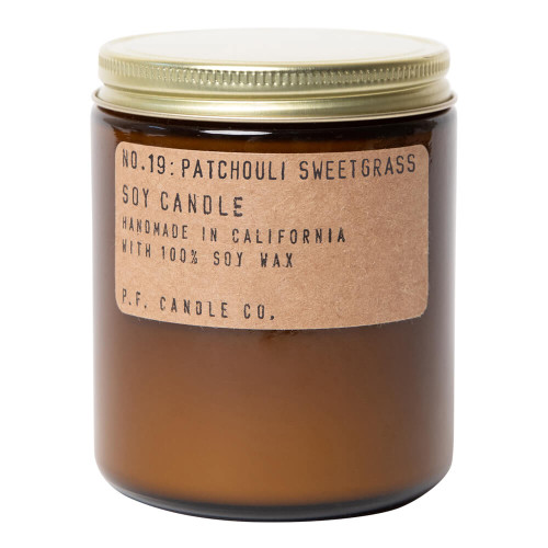 P.F. Candle Co. No. 19 Patchouli Sweetgrass Standard Soy Jar Candle