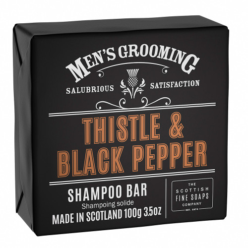 Scottish Fine Soaps Men's Grooming Thistle & Black Pepper Shampoo Bar