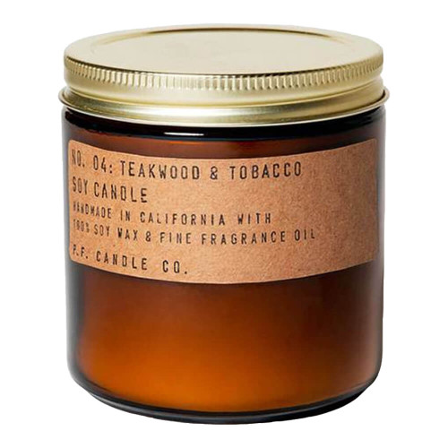 P.F. Candle Co. No. 04 Teakwood & Tobacco Large Soy Candle