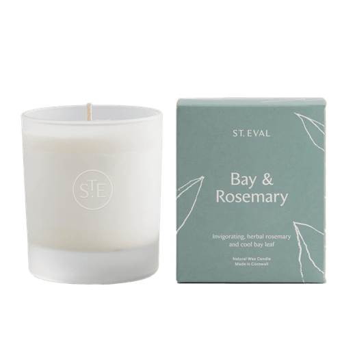 St Eval Bay & Rosemary Lamorna Glass Candle
