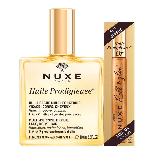 NUXE Huile Prodigieuse 100ml & Huile Prodigieuse Or Roll On 8ml