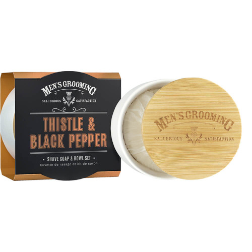 Scottish Fine Soaps Thistle & Black Pepper Shave Soap & Bowl Set