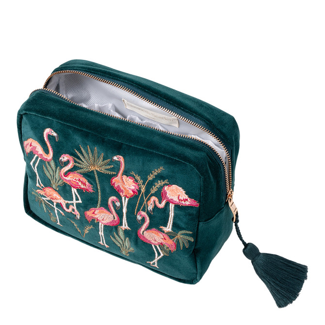 Elizabeth Scarlett Flamingo Wash Bag Emerald