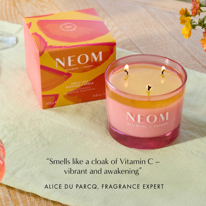 NEOM Great Day 3 Wick Candle 420g | Bath & Unwind | Official Stockist