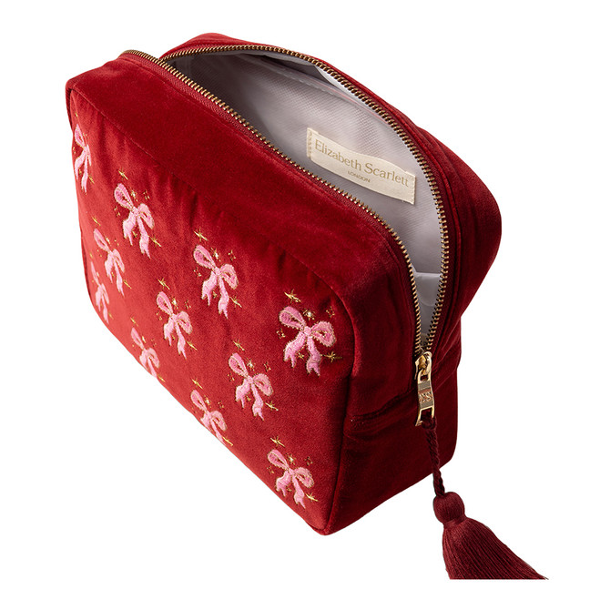 Elizabeth Scarlett Dazzling Bows Rouge Velvet Wash Bag
