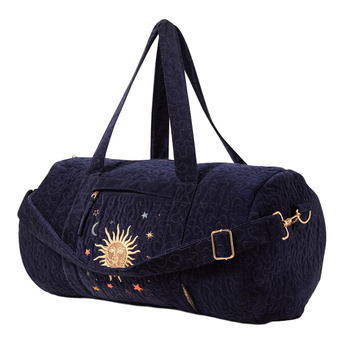 Elizabeth Scarlett Celestial Navy Velvet Overnight Bag