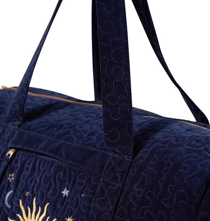 Elizabeth Scarlett Celestial Navy Velvet Overnight Bag