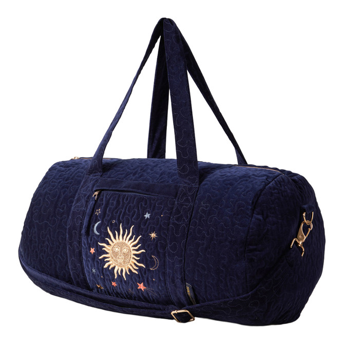 Elizabeth Scarlett Celestial Navy Velvet Overnight Bag