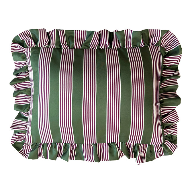 ABAHNA Bath Pillow & Cover - Pink White & Green Stripe