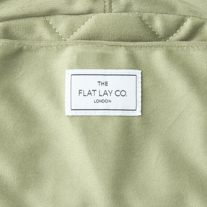 THE FLAT LAY CO. Drawstring Flat Lay Makeup Bag - Sage Green Velvet