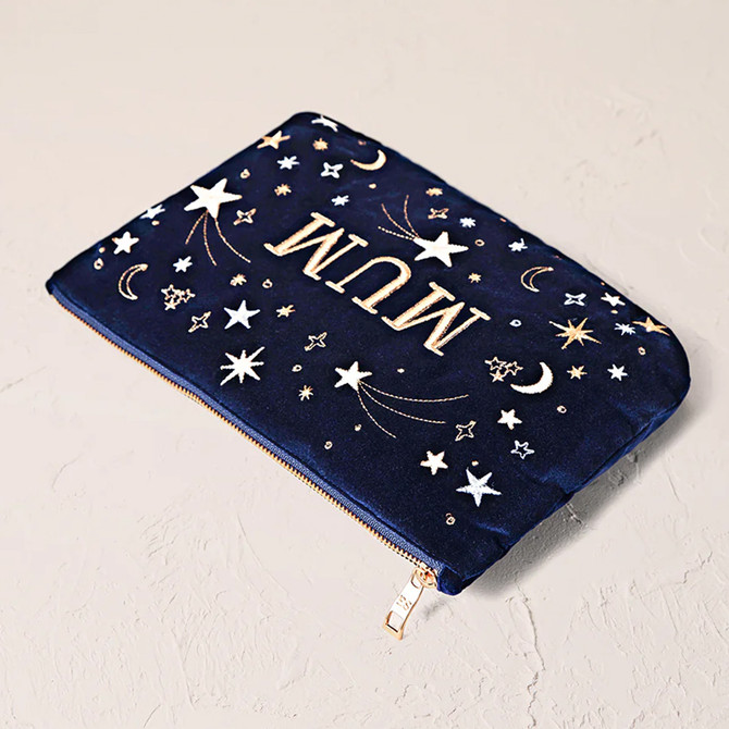Elizabeth Scarlett Starry Sky Mum Navy Velvet Everyday Pouch