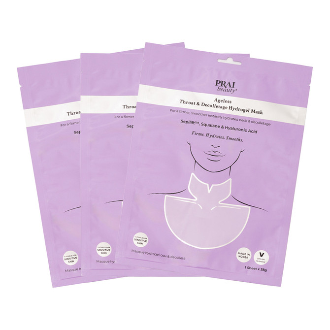 PRAI Ageless Neck & Decolletage Hydrogel Mask - Trio