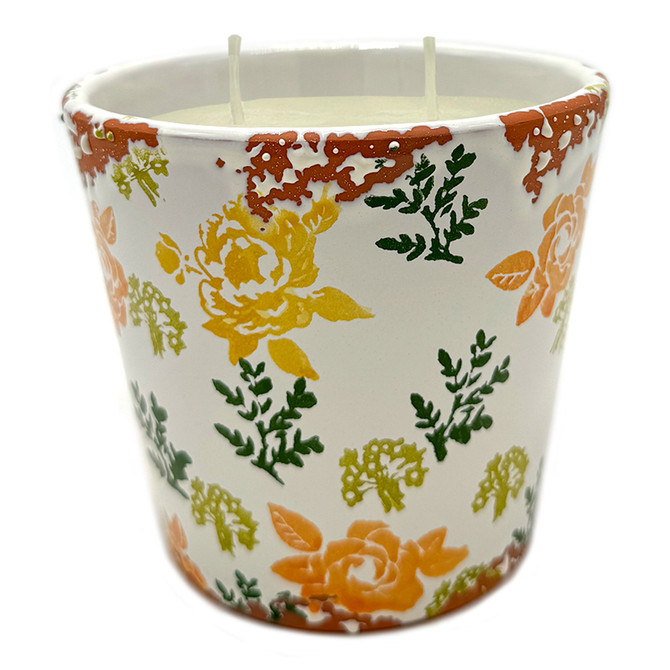 Wax Design Floral Ceramic Candle - Large