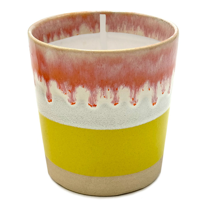 Wax Design Ceramic Boho Scented Candle 10cm - Orange & Yellow
