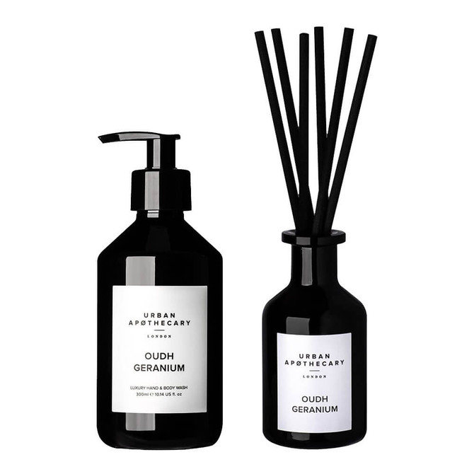 Urban Apothecary (Worth £72) Oudh Geranium Hand Wash & Diffuser Duo