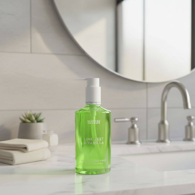 Scottish Fine Soaps Lime Zest & Vanilla Body & Hand Wash 300ml