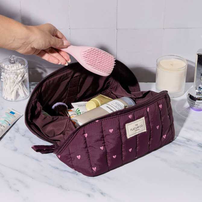 FLAT LAY LONDON Marshmallow Box Bag - Chocolate Plum Hearts
