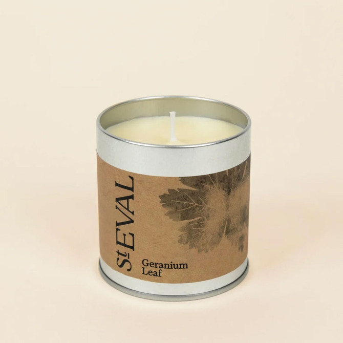 St Eval Candle Geranium Leaf Tin Candle