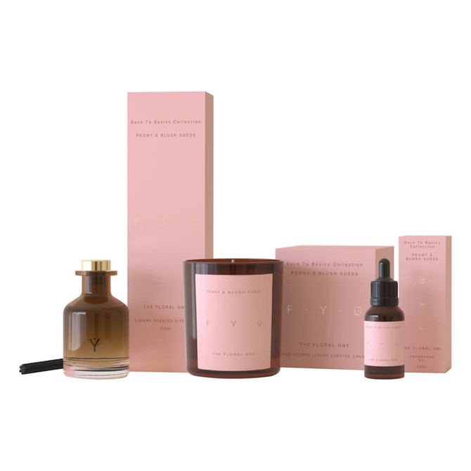 F.Y.G Find Your Glow Peony & Blush Suede Candle 250g
