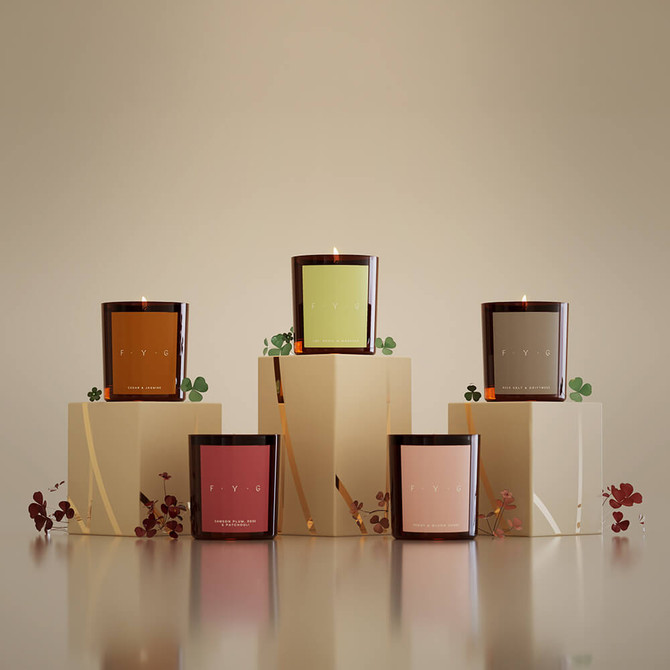 F.Y.G Find Your Glow Peony & Blush Suede Candle 250g