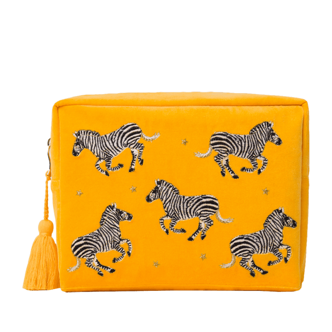 Elizabeth Scarlett Yellow Zebra Wash Bag