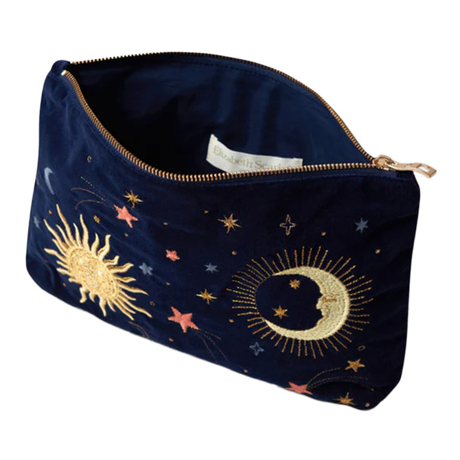 Elizabeth Scarlett Celestial Navy Velvet Everyday Pouch Elizabeth Scarlett Celestial Navy Velvet Everyday Pouch