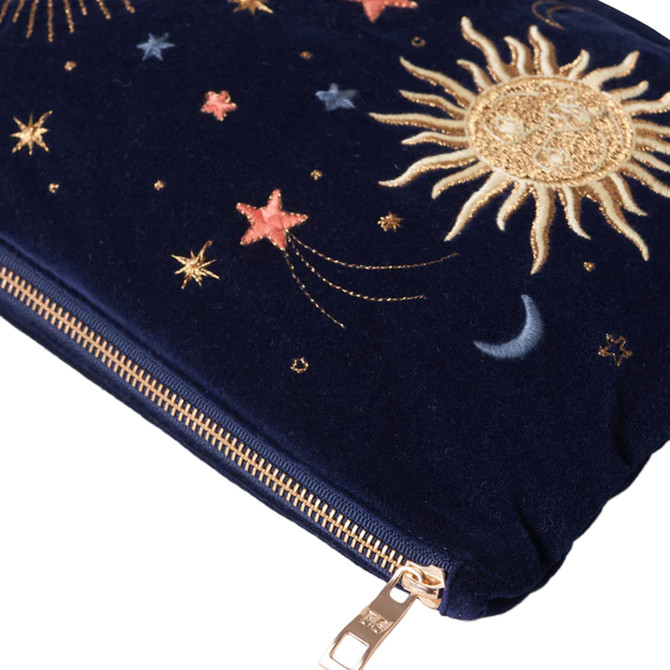 Elizabeth Scarlett Celestial Navy Velvet Everyday Pouch Elizabeth Scarlett Celestial Navy Velvet Everyday Pouch