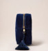 Elizabeth Scarlett Celestial Navy Velvet Wash Bag